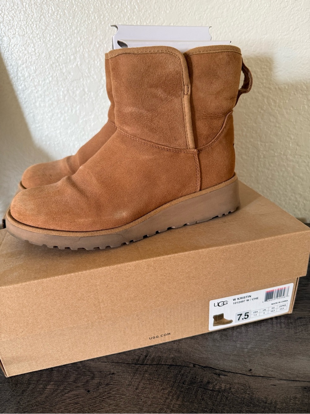 UGG Kristin Women's Chestnut/Tan Suede Mid-Calf Boot